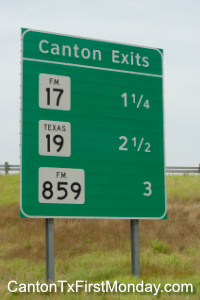 Canton Texas exits from Interstate 20